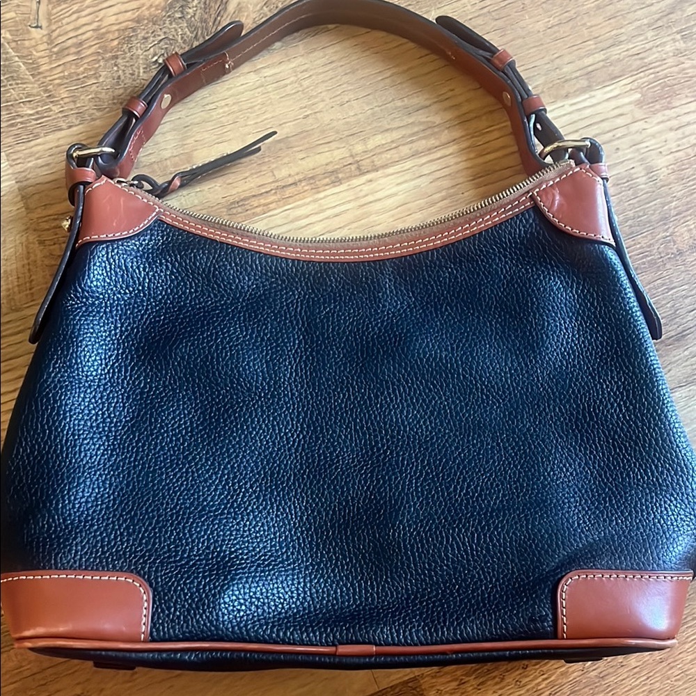 Elegant Black and Brown  Dooney &Bourke Leather Shoulder Bag